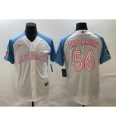 Men Mexico Baseball 56 Randy Arozarena 2023 White Blue World Baseball Classic Stitched JerseyS