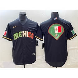 Men Mexico Baseball Black 2023 World Baseball Classic Team Big Logo Stitched Jersey 2