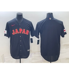 Men Japan Baseball Blank 2023 Black World Baseball Classic Stitched Jersey