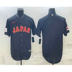 Men Japan Baseball Blank 2023 Black World Classic Stitched Jerseys