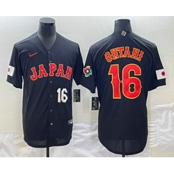 Men's Japan Baseball #16 Shohei Ohtani Number 2023 Black World Classic Stitched Jerseys