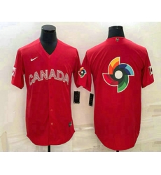 Men Canada Baseball 2023 Red World Big Logo With Patch Classic Stitched Jerseys