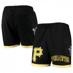 Men Pittsburgh Pirates Black Team Logo Mesh Shorts