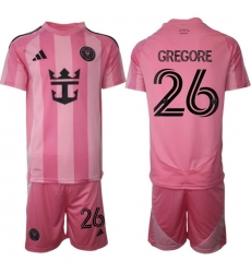 Men Inter Miami CF 2026 Soccer Jerseys Pink #26 GREGORE