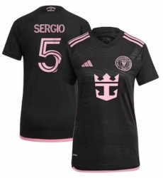 Women's Inter Miami CF Sergio Busquets adidas Black 2024 La Noche Replica Player Jersey