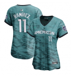 Women Cleveland Guardians 11 Jos E9 Ram EDrez Teal 2023 All Star Stitched Baseball Jersey