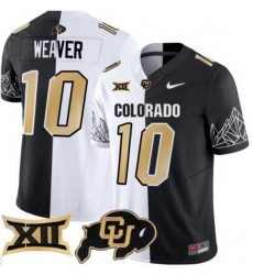 Men Colorado Buffaloes #10 Xavier Weaver White Black Split Vapor Limited Stitched Football Jersey