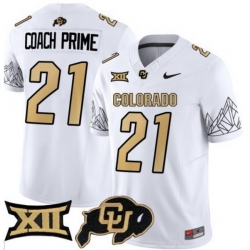 Men Colorado Buffaloes #21 Coach Prime White Vapor Limited Stitched Football Jersey