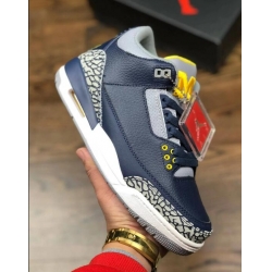 Air Jordan 3 Shoes Navy Yellow 24E27