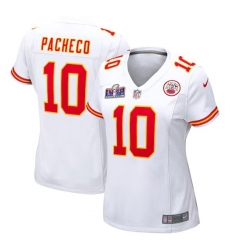 Women Kansas City Chiefs 10 Isiah Pacheco White 2023 F U S E  Vapor Untouchable Limited Stitched 2024 Super Bowl LVIII Jersey