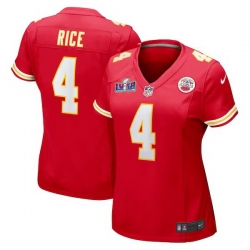 Women Kansas City Chiefs 4 Rashee Rice Red 2023 F U S E  Vapor Untouchable Limited Stitched 2024 Super Bowl LVIII Jersey