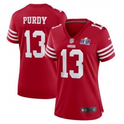 Women San Francisco 49ers 13 Brock Purdy Red 2023 F U S E  Vapor Untouchable Limited Stitched Football 2024 Super Bowl LVIII Jersey