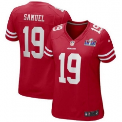 Women San Francisco 49ers 19 Deebo Samuel Red 2023 F U S E   Vapor Untouchable Limited Stitched Football 2024 Super Bowl LVIII Jersey