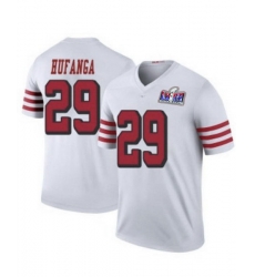 Youth San Francisco 49ers 29 Talanoa Hufanga White Throwback 2023 F U S E  With John Madden Patch Vapor Limited Stitched Football 2024 Super Bowl LVIII Jer