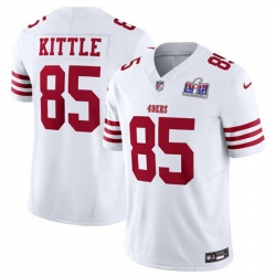 Youth San Francisco 49ers 85 George Kittle White 2023 F U S E  Vapor Untouchable Limited Stitched Football 2024 Super Bowl LVIII Jersey