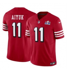 Men San Francisco 49ers 11 Brandon Aiyuk Red 2023 F U S E  Vapor Limited Throwback Stitched Football 2024 Super Bowl LVIII Jersey