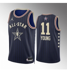 Men 2024 All Star 11 Trae Young Crimson Navy Stitched Basketball Jersey