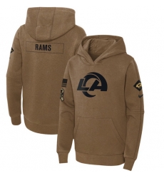 Youth Los Angeles Rams 2023 Brown Salute To Service Pullover Hoodie