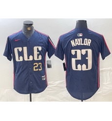 Men Cleveland Guardians 23 Bo Naylor Navy 2024 City Connect Limited Stitched jerseys 2