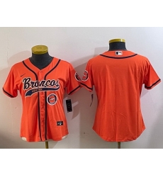 Women Denver Broncos orange Cool Base Stitched Baseball Jersey