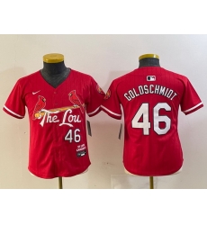 Youth St  Louis Cardinals 46 Paul Goldschmidt Red 2024 City Connect Stitched Baseball Jersey