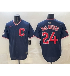 Men Cleveland Guardians  24 Chase DeLauter Navy Limited Stitched Baseball Jersey 683