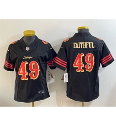 Women San Francisco 49ers 49 Faithful Black 2025 F U S E   Rivalries Vapor Limited Stitched Jersey 