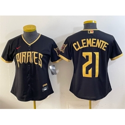 Youth Pittsburgh Pirates  21 Roberto Clemente Black 2026 City Connect Stadium Stitched Baseball Jersey