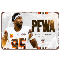 Cleveland Browns Aluminum Sign 8x12 Inch Myles Garrett 001