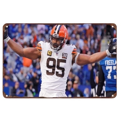 Cleveland Browns Aluminum Sign 8x12 Inch Myles Garrett 003