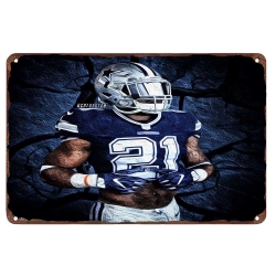 Dallas Cowboys Aluminum Sign 12x8 Inch Ezekiel Elliott 002