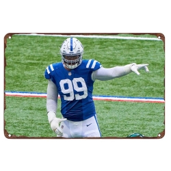 Indianapolis Colts Aluminum Sign 12x8 Inch DeForest Buckner  002