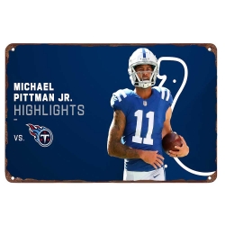 Indianapolis Colts Aluminum Sign 12x8 Inch Michael Pittman Jr.  003