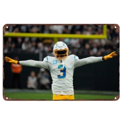 Los Angeles Chargers Aluminum Sign 12x8 Inch Derwin James 002