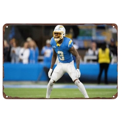 Los Angeles Chargers Aluminum Sign 12x8 Inch Derwin James 004