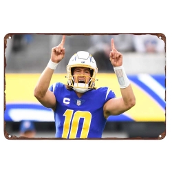 Los Angeles Chargers Aluminum Sign 12x8 Inch Justin Herbert 002