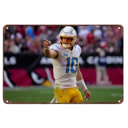 Los Angeles Chargers Aluminum Sign 12x8 Inch Justin Herbert 003