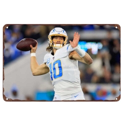 Los Angeles Chargers Aluminum Sign 12x8 Inch Justin Herbert 004