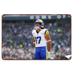 Los Angeles Rams Aluminum Sign 12x8 Inch Puka Nacua 003