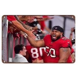 Tampa Bay Buccaneers Aluminum Sign 12x8 Inch Vita Vea 002