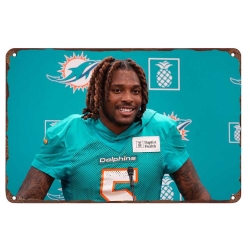 Miami Dolphins Aluminum Sign 12x8 Inch Jalen Ramsey 001