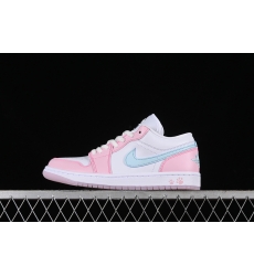 AIR JORDAN 1 LOW SE WHITE WHITE PINK FOAM GLACIER BLUE