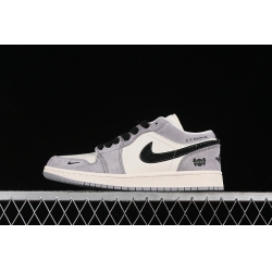 AIR JORDAN 1 LOW WHITE GREY BLACK