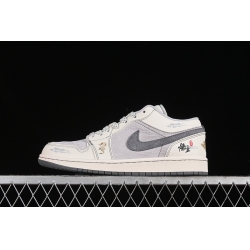 AIR JORDAN 1 LOW WHITE GREY GOLD