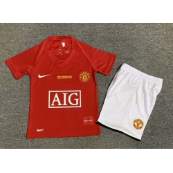 Youth Retro Soccer Jerseys Manchester United F.C. Red 07 08