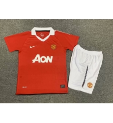 Youth Retro Soccer Jerseys Manchester United F.C. Red 10 11