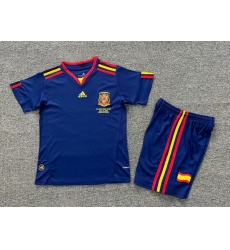 Youth Retro Soccer Jerseys Spain Blue