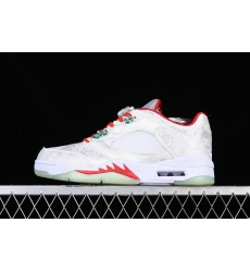 AIR JORDAN 5 LOW WHITE GREY RED GREEN DM4640 666