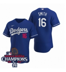 Men Nike Los Angeles Dodgers Will Smith #16 Blue Flex Base 2024 World Series Champions Stitched MLB Jersey