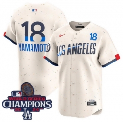 Youth Nike Los Angeles Dodgers Yoshinobu Yamamoto #18 Ice Cream 2024 World Series Champions Stitched MLB Jersey